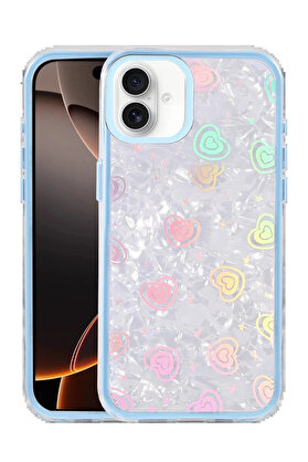 Buti̇k Apple İphone 16 Lumi̇ Desenli̇ Kapak - Mavi̇-(5796)