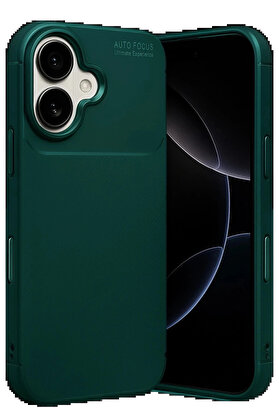 Buti̇k Apple İphone 17 Auto Focus Karbon Kapak - Koyu Yeşi̇l-(5796)