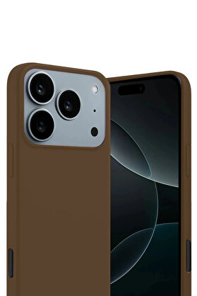 Buti̇k Apple İphone 17 Pro Max Fi̇rst Si̇li̇kon - Kahverengi̇-(5796)