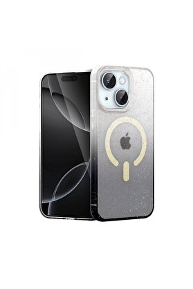 Buti̇k Apple İphone 15 Plus Pummel Shi̇ny Magsafe Kapak - Si̇yah