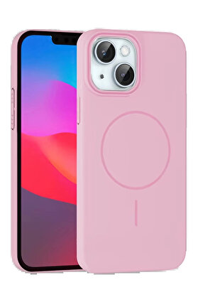 Buti̇k İphone 15 Plus Broş Magsafe Kapak - Pembe-(5796)