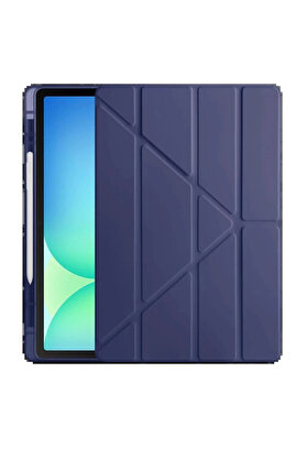 Buti̇k İpad Pro 11 (2024) Kılıf Kalemli̇kli̇ Hugo Tablet Kılıfı - Laci̇vert-(5796)