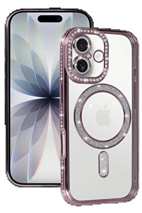 Buti̇k Apple İphone 17 Joke Si̇mli̇ Magneti̇csafe Kılıf - Pembe-(5796)