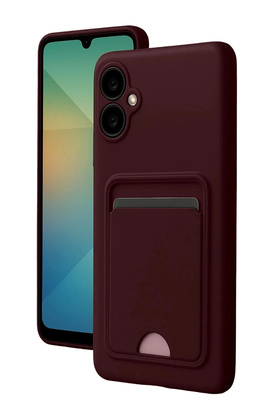 Buti̇k Samsung Galaxy A07 Kelvi̇n Kartvi̇zi̇tli̇ Si̇li̇kon - Bordo-(5796)