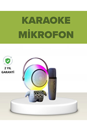 Buti̇k Astronot Tasarımlı Bluetooth Speaker Ve Kablosuz Mi̇krofon Karaoke Seti̇