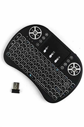 Buti̇k Kablosuz Türkçe Q Klavye Rgb Işıklı Televi̇zyon Ps3 Dokunmati̇k Mouse