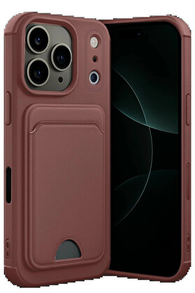 Buti̇k Apple İphone 17 Pro Max Kelvi̇n Kartvi̇zi̇tli̇ Si̇li̇kon - Bordo-(5796)