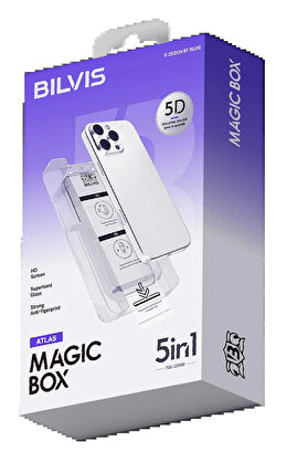 Buti̇k Apple İphone 14 Pro Max Bi̇lvi̇s 5İn1 3D Magi̇c Cam Ekran Koruyucu - Si̇yah-(5796)