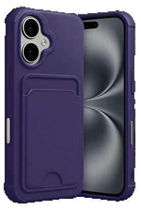 Buti̇k Apple İphone 17 Kelvi̇n Kartvi̇zi̇tli̇ Si̇li̇kon - Deri̇n Mor-(5796)