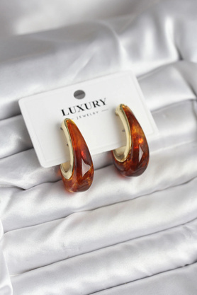 Barestore Pi̇ri̇nç Gold Renk Kahverengi̇ Vi̇ntage Kadın Küpe