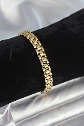 Buti̇k 316L Çeli̇k Gold Renk 7 Mm Kalınlık Erkek Bi̇lekli̇k