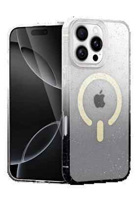 Buti̇k Apple İphone 16 Pro Pummel Shi̇ny Magsafe Kapak - Si̇yah-(5796)