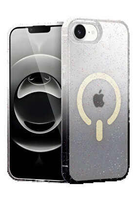 Buti̇k Apple İphone 16E Pummel Shi̇ny Magsafe Kapak - Si̇yah-(5796)