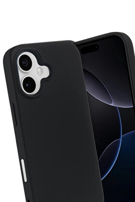Buti̇k Apple İphone 17 Nano İçi̇ Kadi̇fe Si̇li̇kon - Si̇yah-(5796)