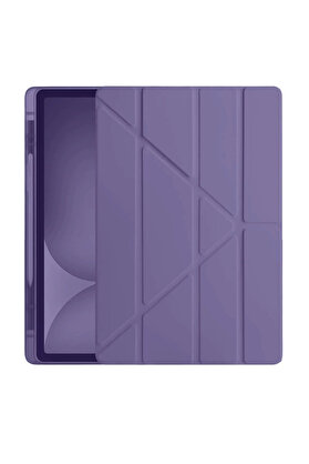 Buti̇k İpad Pro 11 (2024) Kılıf Kalemli̇kli̇ Hugo Tablet Kılıfı - Mor-(5796)