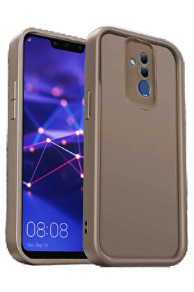 Buti̇k Huawei̇ Mate 20 Li̇te Kılıf Vi̇era Si̇li̇kon - Kahverengi̇-(5796)