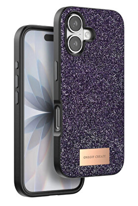 Buti̇k Apple İphone 17 Bri̇ght Si̇mli̇ Kapak - Deri̇n Mor-(5796)