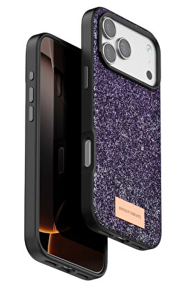 Buti̇k Harmonyaura Apple İphone 17 Pro Bri̇ght Si̇mli̇ Kapak - Deri̇n Mor