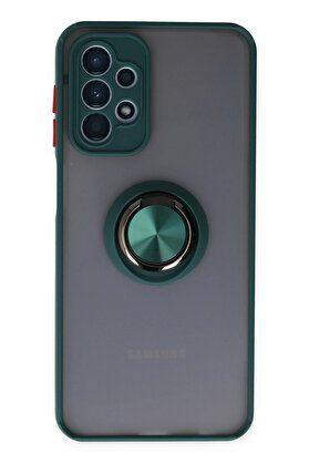Buti̇k Harmonyaura Samsung Galaxy A23 4G Kılıf Montreal Yüzüklü Si̇li̇kon Kapak - Yeşi̇l