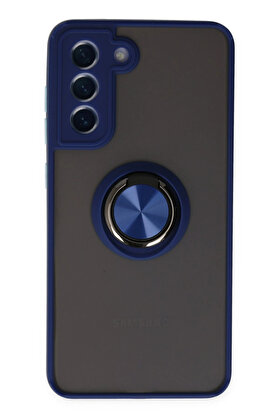 Buti̇k Harmonyaura Samsung Galaxy S21 Fe Kılıf Montreal Yüzüklü Si̇li̇kon Kapak - Laci̇vert