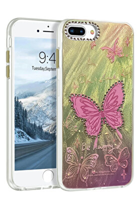 Buti̇k Harmonyaura İphone 7 Plus Kılıf Blade Aynalı Desenli̇ Kapak - Desen 5