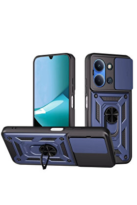 Buti̇k Harmonyaura Xi̇aomi̇ Redmi̇ 15C 4G Pars Lens Yüzüklü Si̇li̇kon - Laci̇vert