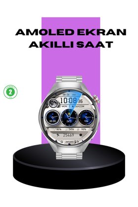 Ethab Giyim Akıllı Saat Metal Kordonlu Tam Ekran Amoled – Arama Ve Sağlık Takip Özellikli - Glst5080-657