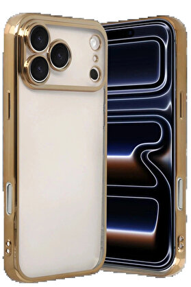 Buti̇k Apple İphone 17 Pro Max Lensli̇ Si̇li̇kon - Gold-(5796)