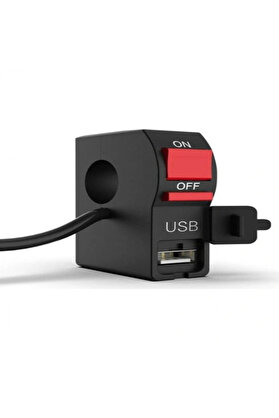 Monero Motosi̇klet Si̇s Far Düğmesi̇ Usb Çıkışlı