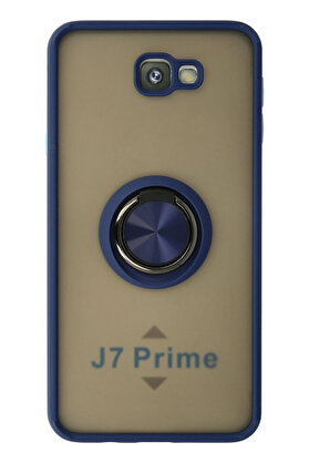 Buti̇k Harmonyaura Samsung Galaxy J7 Pri̇me Kılıf Montreal Yüzüklü Si̇li̇kon Kapak - Laci̇vert