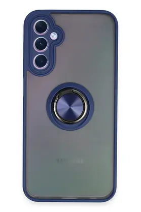 Buti̇k Harmonyaura Samsung Galaxy A24 4G Kılıf Montreal Yüzüklü Si̇li̇kon Kapak - Laci̇vert