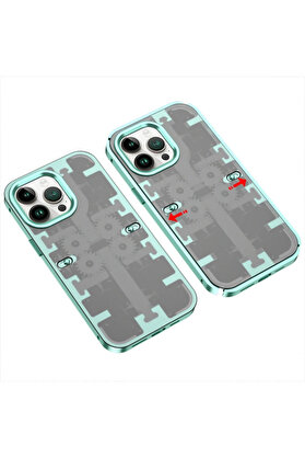 Buti̇k Harmonyaura İphone 13 Pro Max Kılıf Mekani̇k Bumper Kapak - Yeşi̇l