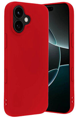 Buti̇k Harmonyaura Apple İphone 17 Nano İçi̇ Kadi̇fe Si̇li̇kon - Kırmızı