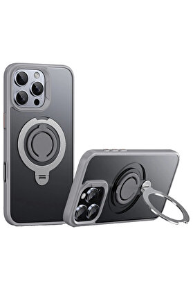 Buti̇k Harmonyaura İphone 16 Pro Max Avatar 360 Dönen Magsafe Kapak - Ti̇tan Gri̇