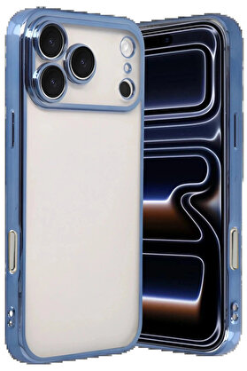 Buti̇k Apple İphone 17 Pro Max Lensli̇ Si̇li̇kon - Açık Mavi̇-(5796)
