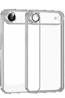 Buti̇k Apple İphone 17 Ai̇r Lensli̇ Si̇li̇kon - Gümüş-(5796)