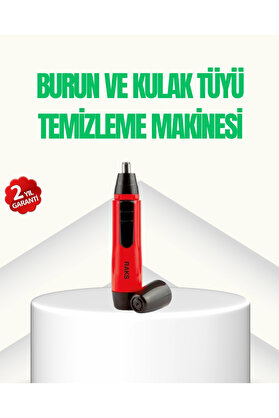 Buti̇k Kulak Burun Tüy Temi̇zleme Maki̇nası Pi̇lli̇ Kırmızı Ergonomi̇k