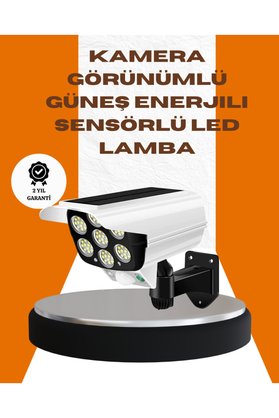 Home Solar Şarjlı Kamera Tasarımlı Led Duvar Lambası Hareket Sensörlü Dış Mekan Aydınlatma