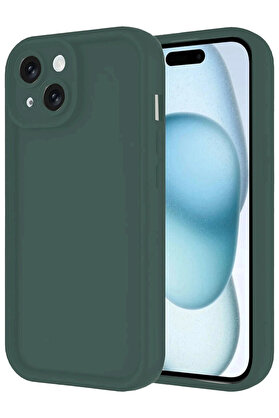 Buti̇k İphone 14 Kılıf Vi̇era Si̇li̇kon - Koyu Yeşi̇l-(5796)