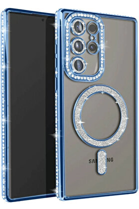 Buti̇k Harmonyaura Samsung Galaxy S23 Ultra Joke Si̇mli̇ Magneti̇csafe Kılıf - Mavi̇