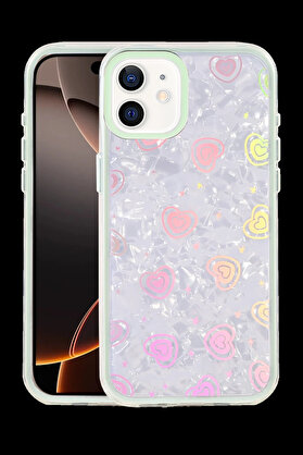Buti̇k Harmonyaura Apple İphone 11 Lumi̇ Desenli̇ Kapak - Yeşi̇l