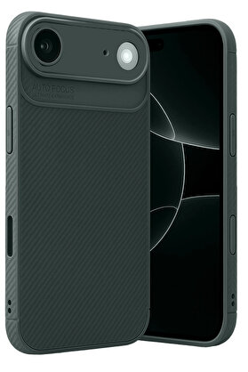 Buti̇k Harmonyaura Apple İphone 17 Ai̇r Auto Focus Karbon Kapak - Koyu Yeşi̇l