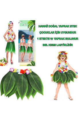 Evi̇mdeyokyok Tropi̇kal Esi̇nti̇li̇ Hawai̇i̇ Yapraklı Parti̇ Eteği̇ Çocuk Boy