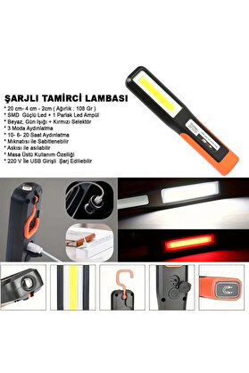 Evimdeyokyok Şarjlı Tamirci Lambası Wt-297