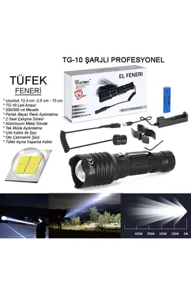 Evi̇mdeyokyok Tg-10 Şarjlı Profesyonel Av Feneri̇ Wt-620