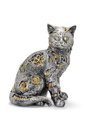 Evi̇mdeyokyok Steampunk Polyester Kedi̇ Fi̇gürü Alk2454