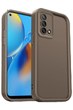 Buti̇k Oppo A74 4G Kılıf Vi̇era Si̇li̇kon - Kahverengi̇-(5796)