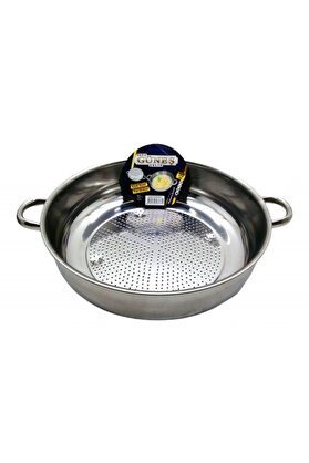 Go İthalat No-3 - 30Cm Basık Süzek Metal Süzgeç (5324)