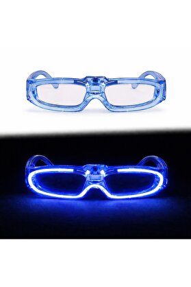 Evi̇mdeyokyok Mavi̇ Led Işıklı Parti̇ Gözlüğü 3 Modlu – Glow &Amp Gece Eğlence Gözlüğü