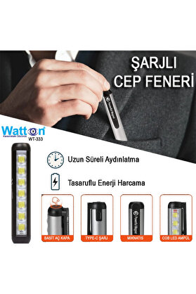 Evi̇mdeyokyok Type-C Gi̇ri̇şli̇ Mıknatıslı Şarjlı Cep Feneri̇ Wt-333